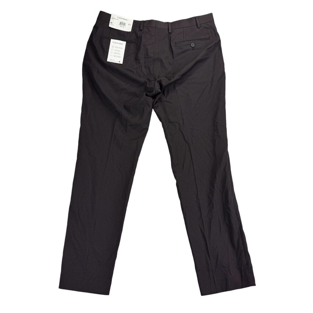 Calvin Klein Mens Jerome X Slim Fit Dress Pants Wine Black 38x30 - Picture 3 of 4